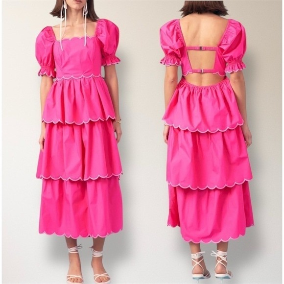 English Factory | Dresses | English Factory Pink Tiered Maxi Dress Puff English Factory | Dresses | English Factory Pink Tiered Maxi Dress Puff